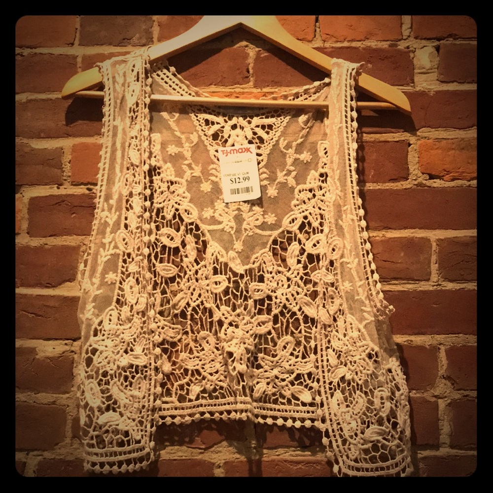 Boho lacy shawl/vest